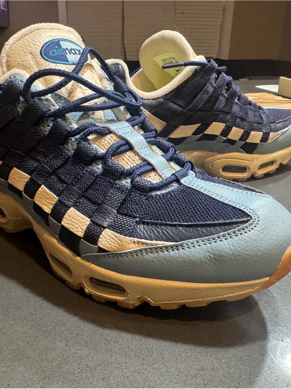 Nike Navy and Light Blue Woven Air Max Sneakers